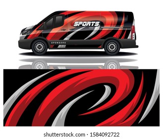 van car decal wrap design vector