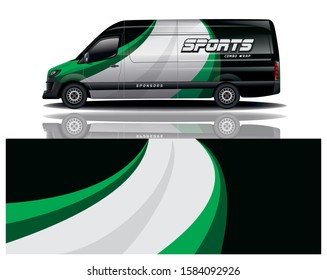 van car decal wrap design vector