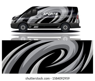 van car decal wrap design vector