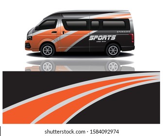 van car decal wrap design vector