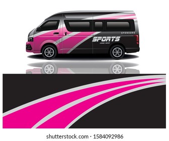 van car decal wrap design vector