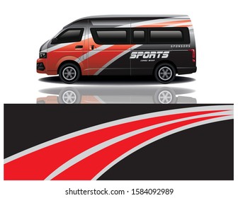van car decal wrap design vector