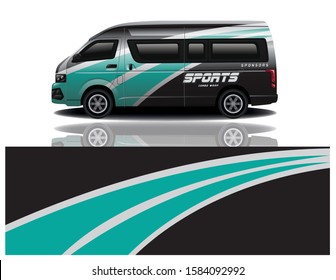 van car decal wrap design vector