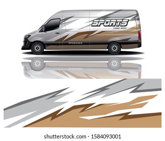 van car decal wrap design vector