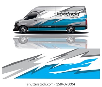 van car decal wrap design vector