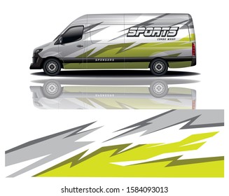 van car decal wrap design vector