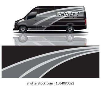 van car decal wrap design vector