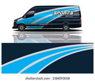 van car decal wrap design vector