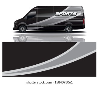 van car decal wrap design vector