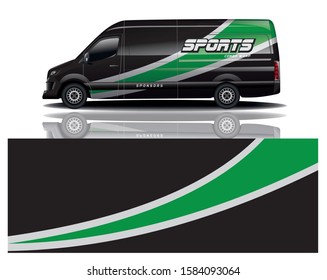 van car decal wrap design vector
