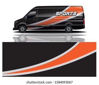 van car decal wrap design vector