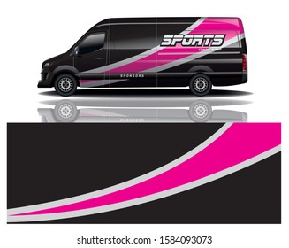 van car decal wrap design vector