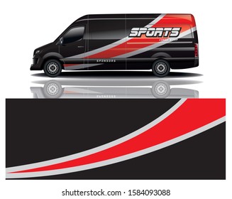 van car decal wrap design vector