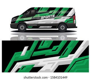 van car decal wrap design vector