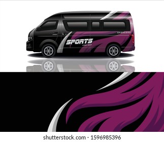 van car decal wrap design vector