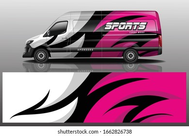 van car decal wrap design vector