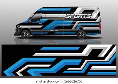 van car decal wrap design vector