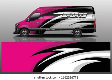van car decal wrap design vector