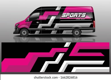 van car decal wrap design vector