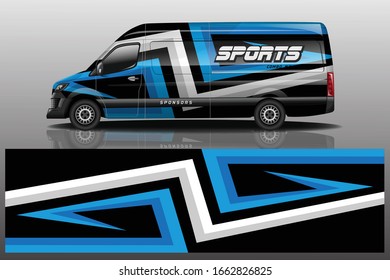 van car decal wrap design vector