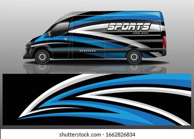 van car decal wrap design vector