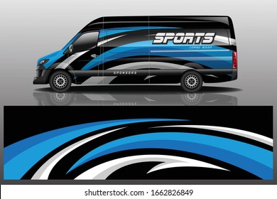 van car decal wrap design vector