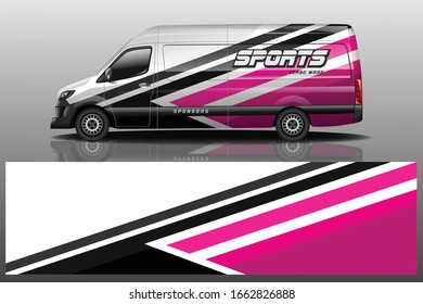 van car decal wrap design vector