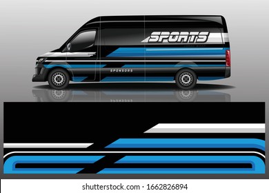 van car decal wrap design vector