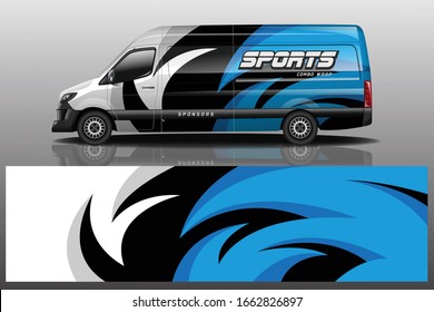 van car decal wrap design vector