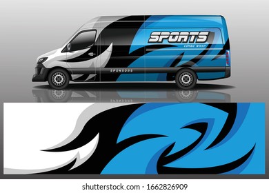 van car decal wrap design vector