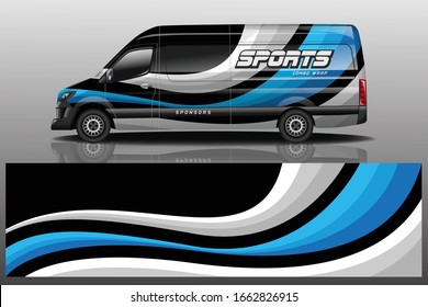 van car decal wrap design vector