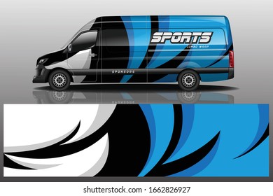 van car decal wrap design vector