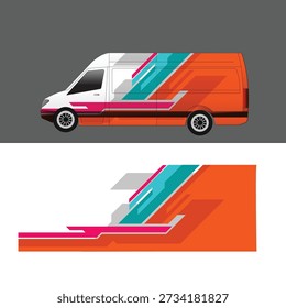 van car decal wrap design vector
