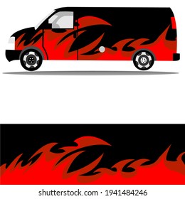 van car decal wrap illustration