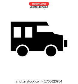 van car icon or logo isolated sign symbol vector illustration - high quality black style vector icons
