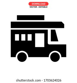 van car icon or logo isolated sign symbol vector illustration - high quality black style vector icons
