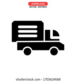 van car icon or logo isolated sign symbol vector illustration - high quality black style vector icons

