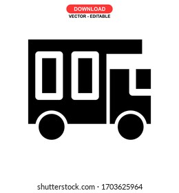 van car icon or logo isolated sign symbol vector illustration - high quality black style vector icons
