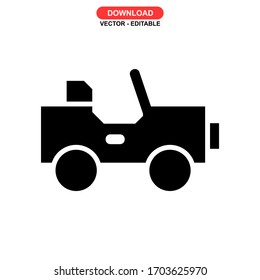 Icono de van camión o logotipo símbolo de signo aislado ilustración vectorial - iconos vectoriales de estilo negro de alta calidad
