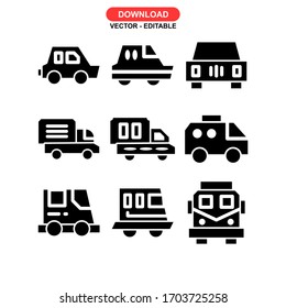 van car icon or logo isolated sign symbol vector illustration - Collection of high quality black style vector icons
