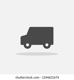 Van car icon with shadow