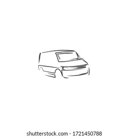 van car logo icon design with simple line art style