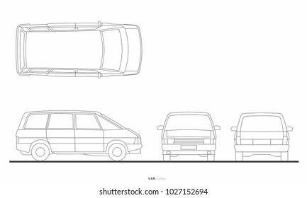 van car outline graphic transportation 