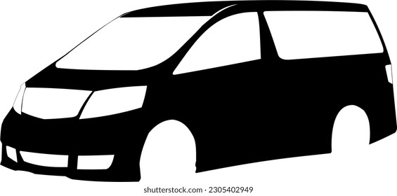 VAN CAR SILHOUETTE VECTOR TRACING