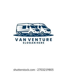 Vector simple del diseño del logotipo del coche de Van. Diseño del logo de Van
