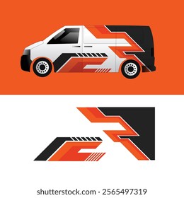 van car wrap decal design vector
