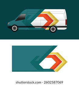 van car wrap decal design vector
