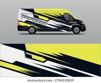 Van car wrap diseño Vector