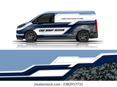 Van Car Wrap Livery Design. Universelles Wracklickdesign für mittelgroße Transporter.