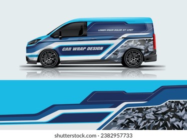 Van Car Wrap Livery Design. Universelles Wracklickdesign für mittelgroße Transporter.
